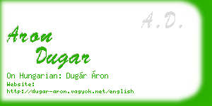 aron dugar business card